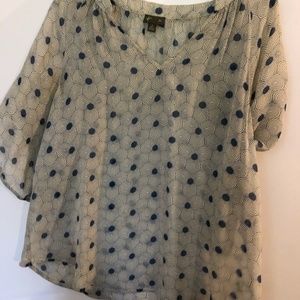 Blue and white blouse